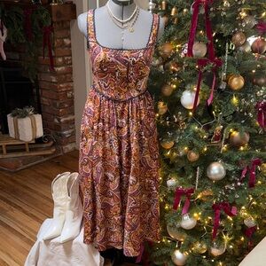 Wayf Multicolor Paisley Midi Dress